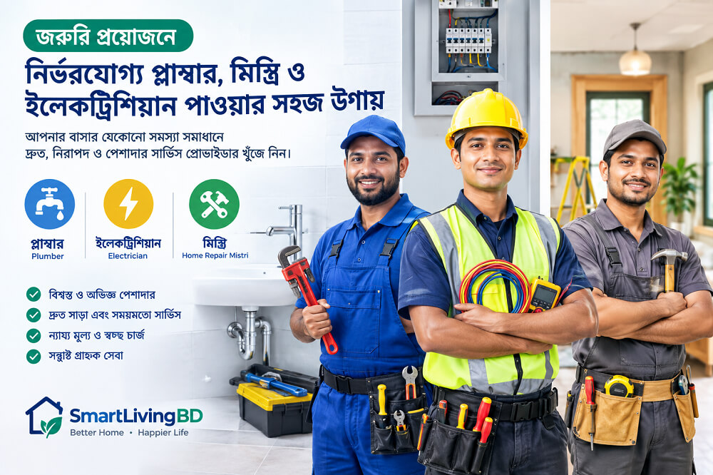 নির্ভরযোগ্য প্লাম্বার ও ইলেকট্রিশিয়ান পাওয়ার উপায়